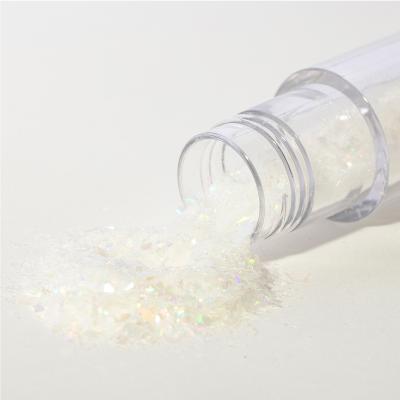 Copos comestibles brillo iridiscente Magic blanco