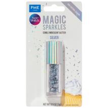 Copos comestibles brillo iridiscente Magic plata