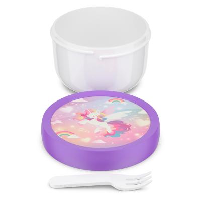 Fiambrera fruta con tenedor 300 ml Unicorn Glow
