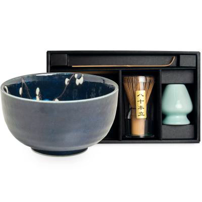 Set japon�s t� matcha Hana Blue 4 piezas