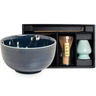 Set japons te matcha Hana Blue 4 peces