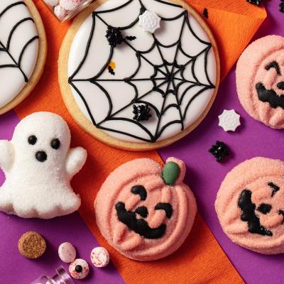 Set 12 decoraciones nubes Hallowen calabazas