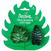 Set 2 cortadores galletas pl�stico Hojas tropical