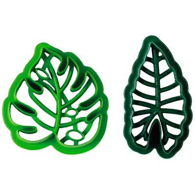 Set 2 cortadores galletas pl�stico Hojas tropical