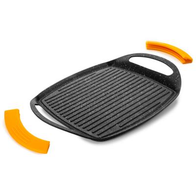 Grill plancha ondulada antiadherente 36x23 cm