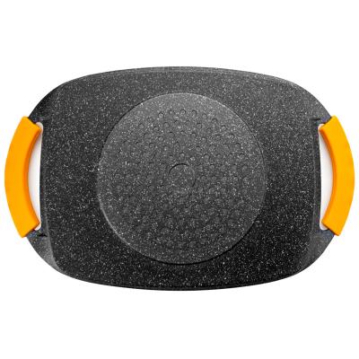 Grill plancha ondulada antiadherente 36x23 cm