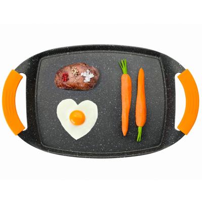 Grill plancha lisa antiadherente 36x23 cm
