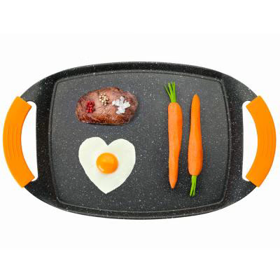 Grill plancha lisa antiadherente 36x23 cm