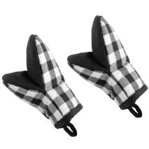 Juego 2 manoplas de cocina 100% alg Vichy negro