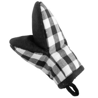 Juego 2 manoplas de cocina 100% alg Vichy negro