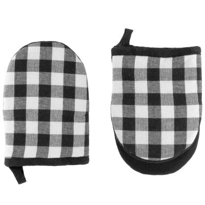 Juego 2 manoplas de cocina 100% alg Vichy negro