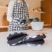 Juego 2 manoplas de cocina 100% alg Vichy negro