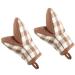 Juego 2 manoplas de cocina 100% alg Vichy cognac