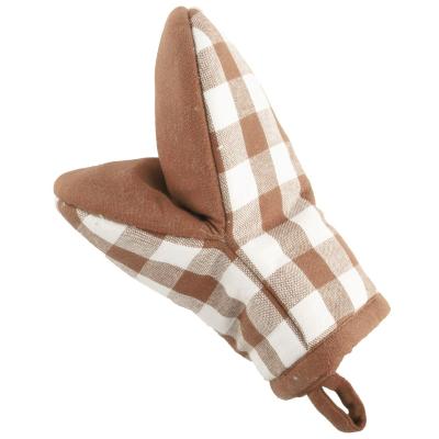 Juego 2 manoplas de cocina 100% alg Vichy cognac