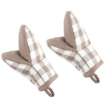 Set 2 agafadors de cuina 100% cot� Vichy taupe