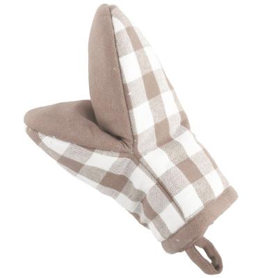 Juego 2 manoplas de cocina 100% alg Vichy taupe