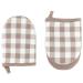 Juego 2 manoplas de cocina 100% alg Vichy taupe