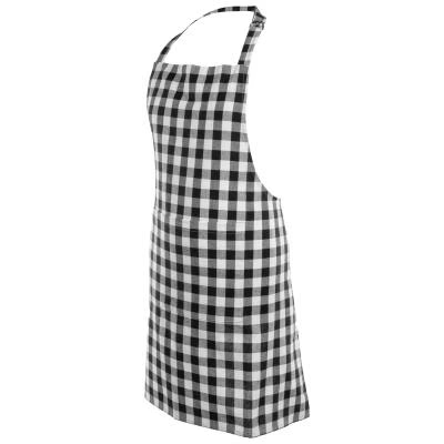 Delantal de cocina 100% algod�n Vichy negro