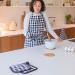 Delantal de cocina 100% algodn Vichy negro