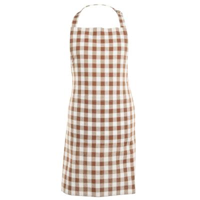 Delantal de cocina 100% algodn Vichy cognac