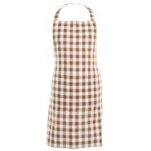 Delantal de cocina 100% algodn Vichy cognac