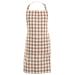 Delantal de cocina 100% algodn Vichy cognac