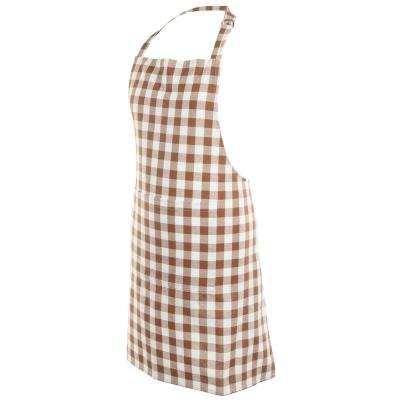 Delantal de cocina 100% algodn Vichy cognac