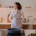 Delantal de cocina 100% algodn Vichy taupe