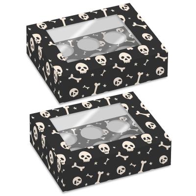 Juego 2 cajas para 6 cupcakes Esqueleto