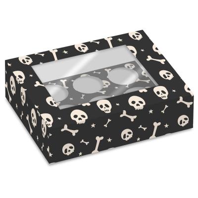 Juego 2 cajas para 6 cupcakes Esqueleto
