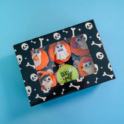 Juego 2 cajas para 6 cupcakes Esqueleto