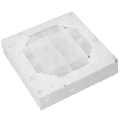 Juego 5 cajas para 16 bombones Estrellas plata