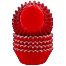 Papel mini cupcakes met�lico x160 rojo