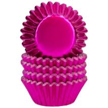 Papel mini cupcakes met�lico x160 rosa