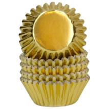 Papel mini cupcakes met�lico x160 dorado