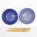 Set japon�s Nippon blue 2 boles tayo y palillos