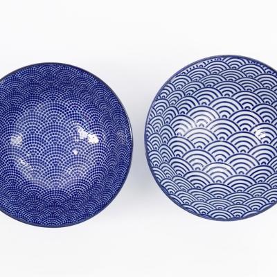 Set japon�s Nippon blue 2 boles tayo y palillos