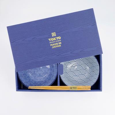 Set japon�s Nippon blue 2 boles tayo y palillos