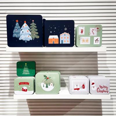 Caja metal Merry Xmas green S