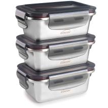 Set 3 tupper acero tapa plstico 260 ml