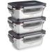 Set 3 tupper acero tapa plstico 260 ml