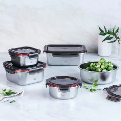 Set 3 tupper acero tapa pl�stico 260 ml
