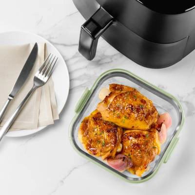 Cesta cuadrada cristal air fryer Lekue
