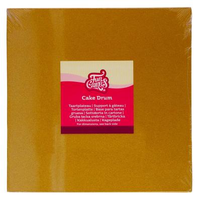 Base pasteles cuadrada 25 cm Shimmering oro