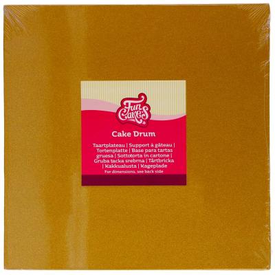 Base pasteles cuadrada 30 cm Shimmering oro