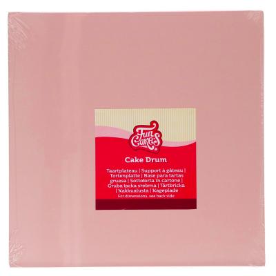 Base pasteles cuadrada 25 cm Matt rosa