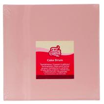 Base pasteles cuadrada 25 cm Matt rosa