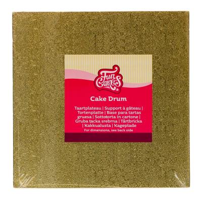 Base pasteles cuadrada 20 cm Matt oro