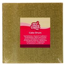 Base pasteles cuadrada 25 cm Matt oro