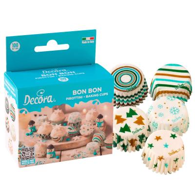 Papel mini cupcakes x100 Navidad